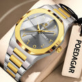 Irregular Shape Full Calendar Watch – Date & Week Display with Hidden Clasp