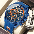 Chronograph Sport Watch – Large Arabic Dial with Silicone Strap & Full Calendar
